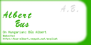 albert bus business card