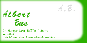 albert bus business card